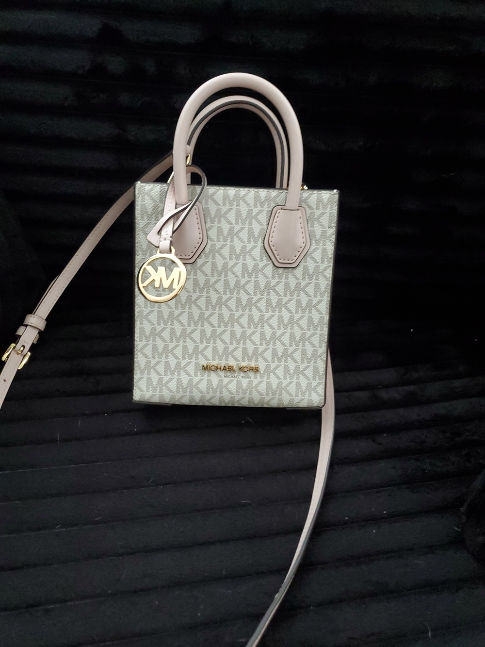 Michael Kors Mini Tote in Light Pink and Beige Monogram